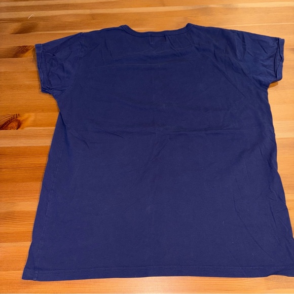 Maison Labiche Womens Large Blue Cotton the dude Embroidered Short Sleeve TShirt - Picture 6 of 7